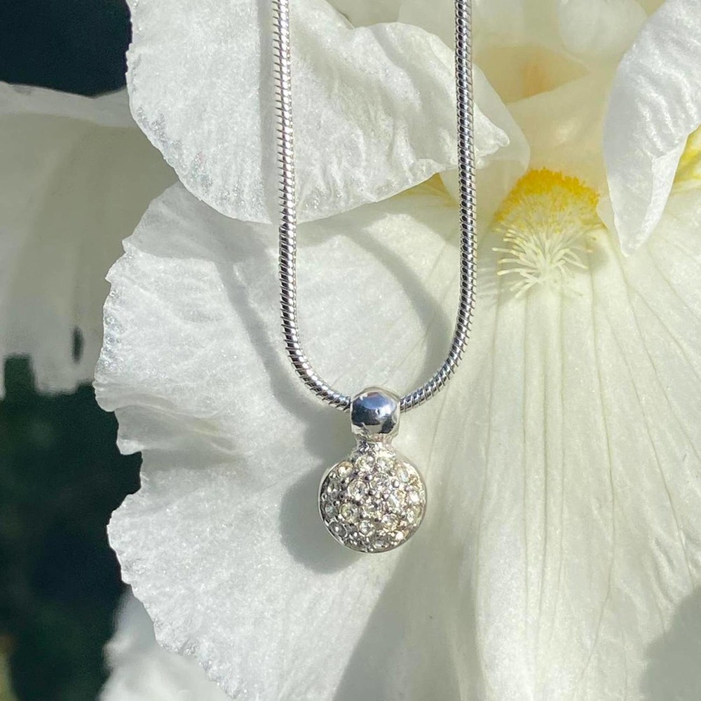 Silver Dior rhinestone necklace